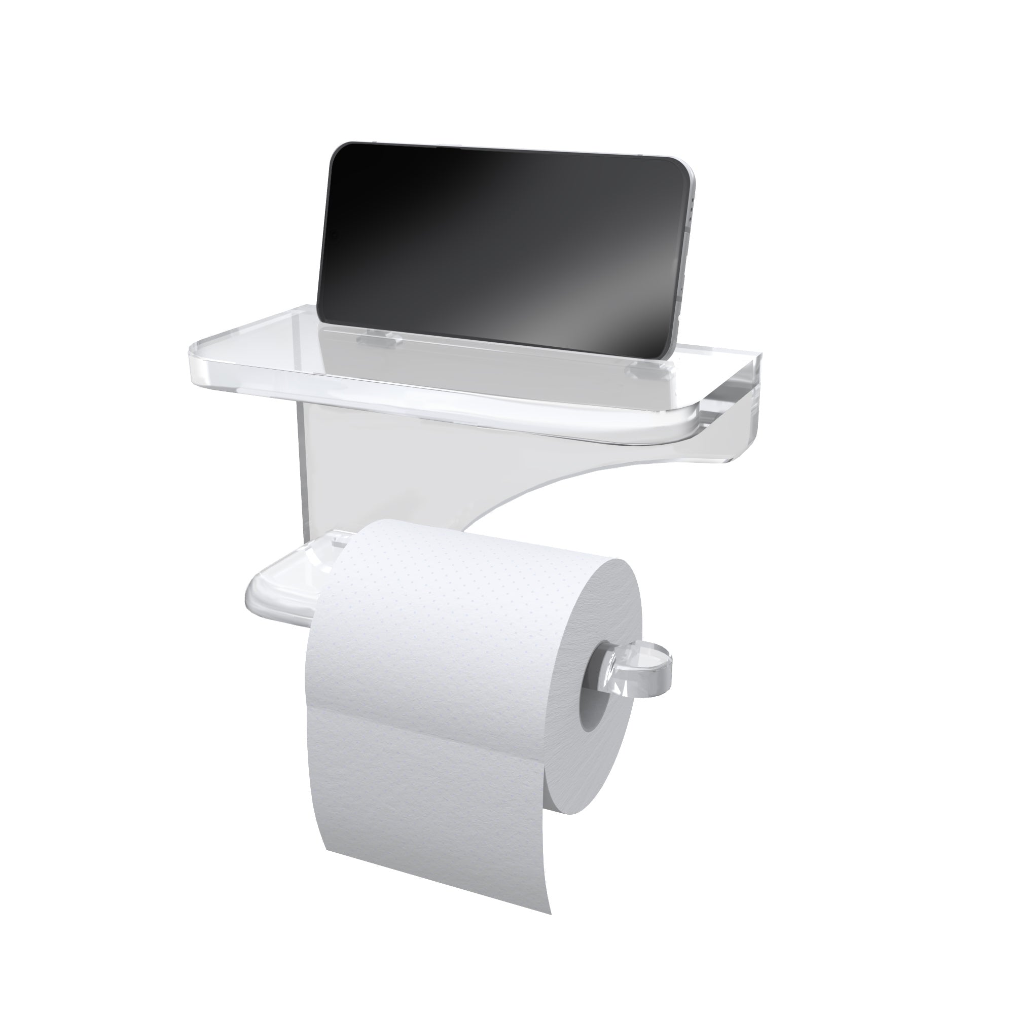 Single Toilet Paper Holder with Shelf