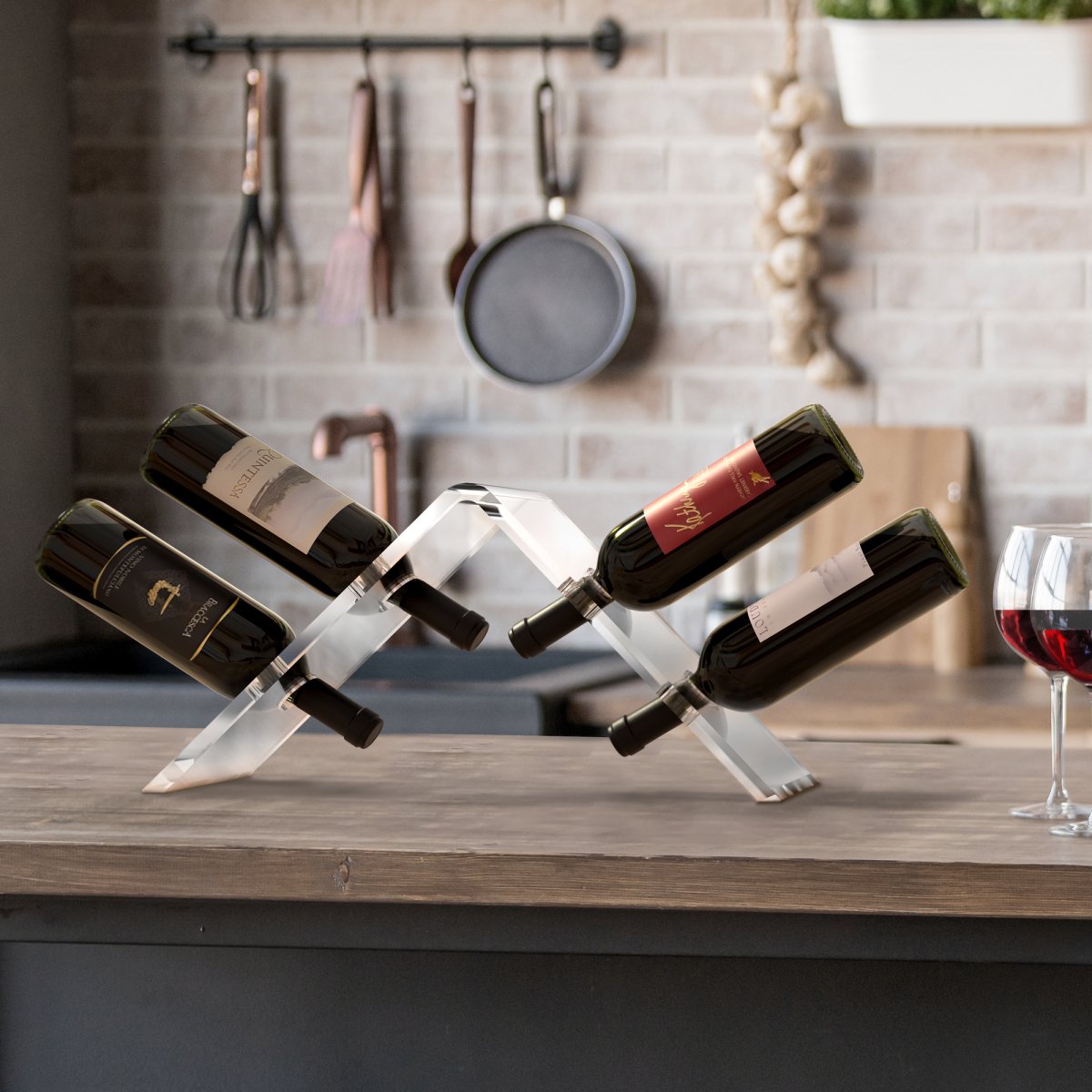 Aqua Vine Wine Stand - Stauber Furnishings