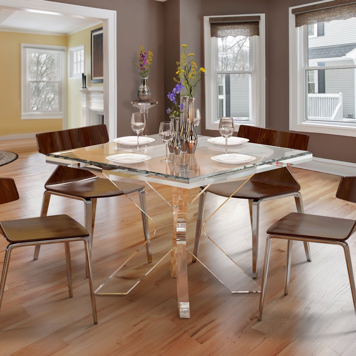 Arctic Clear Square Table - Stauber Furnishings