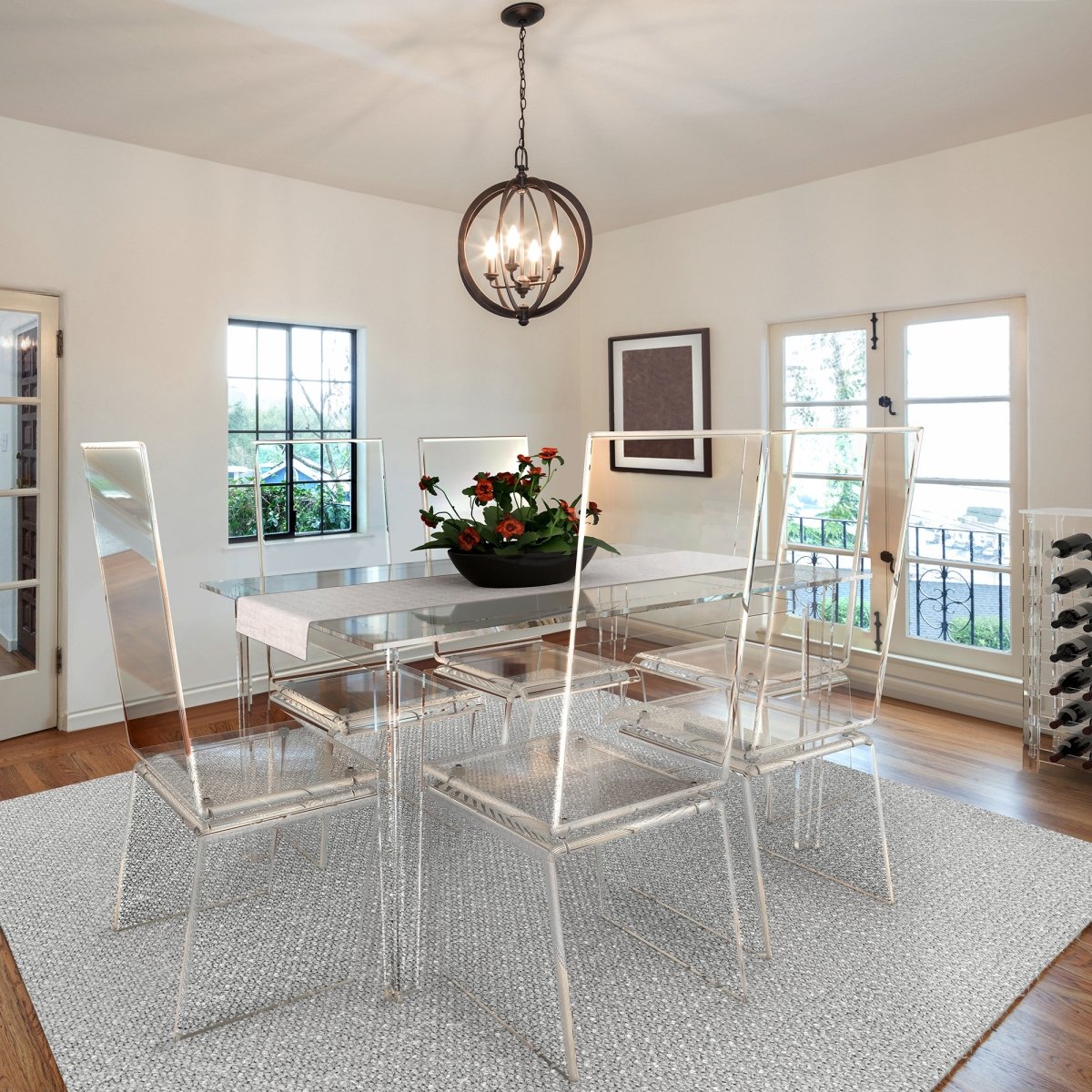 Elegant and modern dining set in a nice dining room.