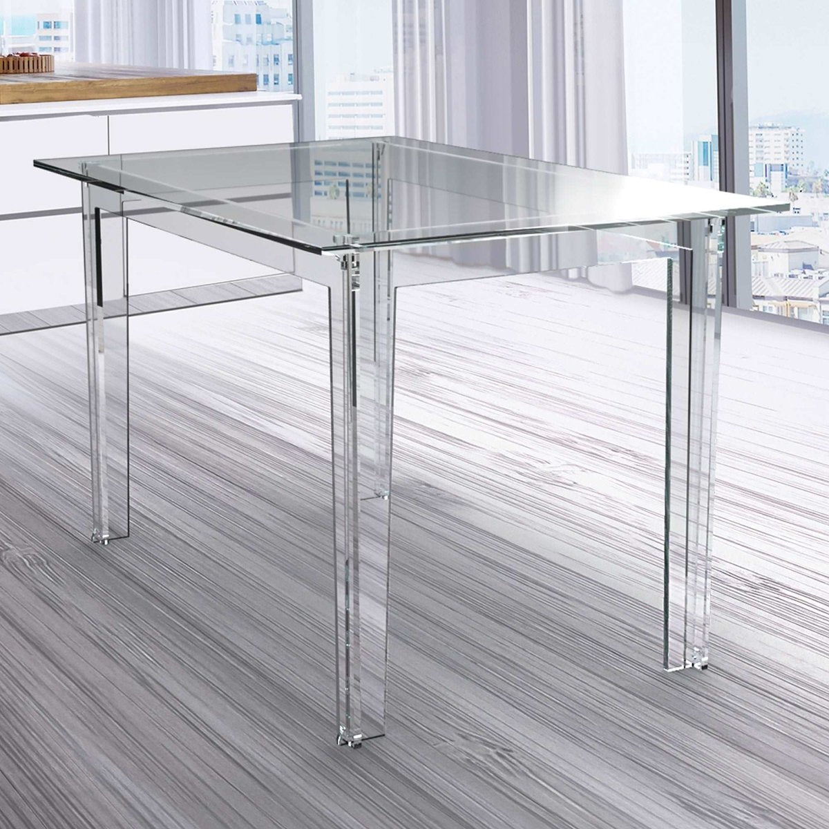 Clear Work Table Waterfall Desk in Clear Acrylic by STAUBER Furnishings – Stauber ...