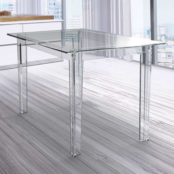 clear acrylic dinning table in dining room