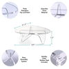 Benefits and sizes of a Noguchi style clear acrylic table.