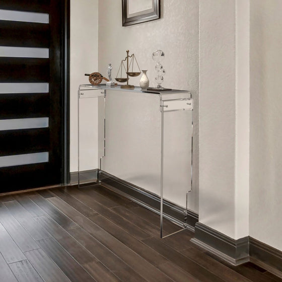 Compact Cascade Console with Baseboard Groove - Stauber Furnishings