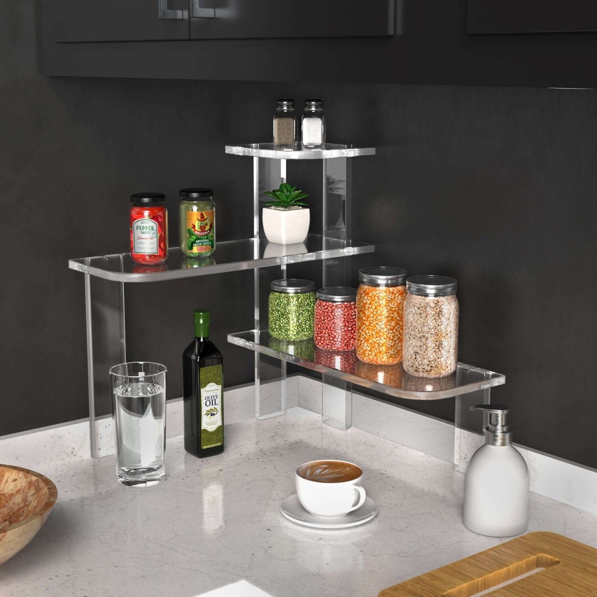 Countertop Corner Shelf Organizer - Stauber Furnishings
