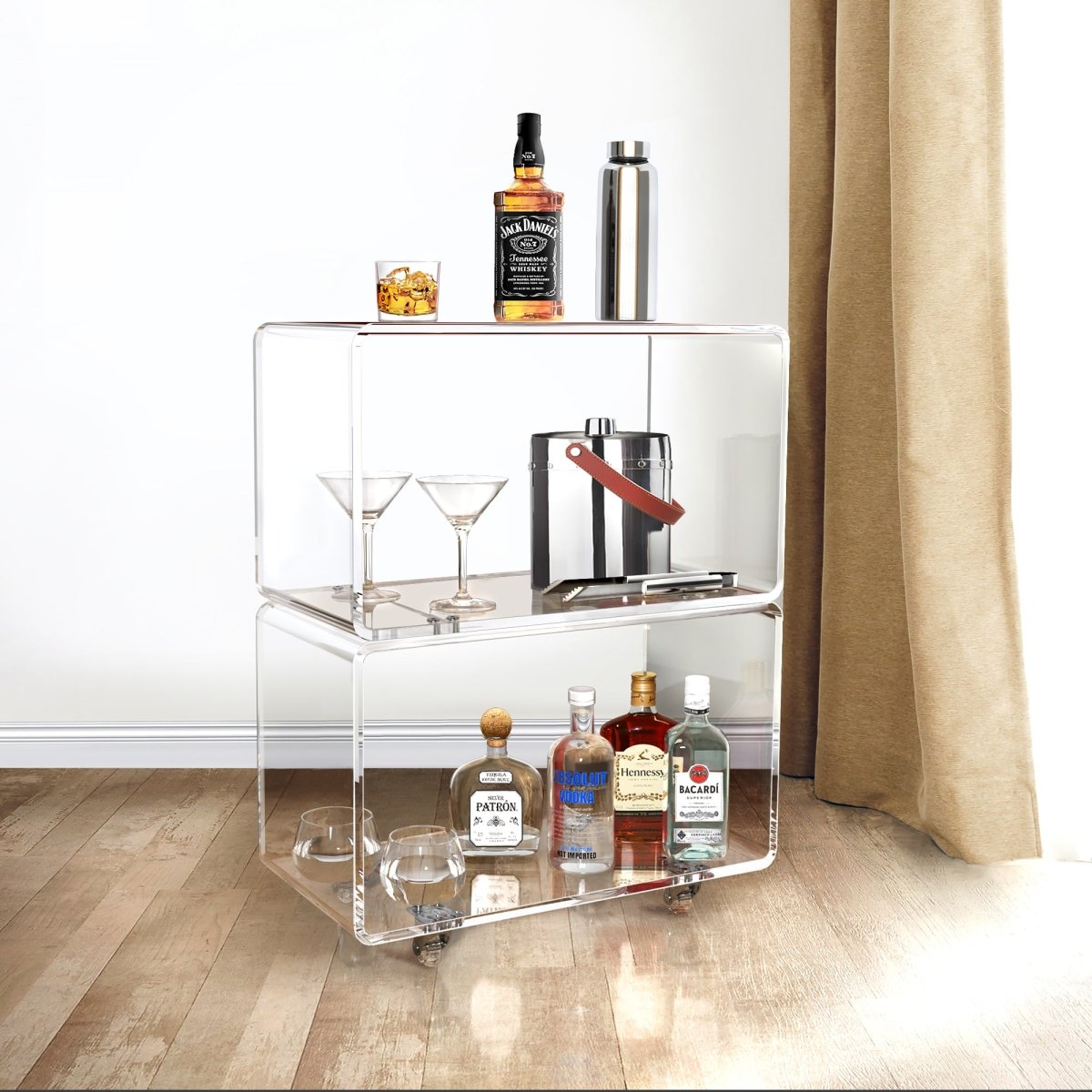 Crystal Bar Cart - Stauber Furnishings