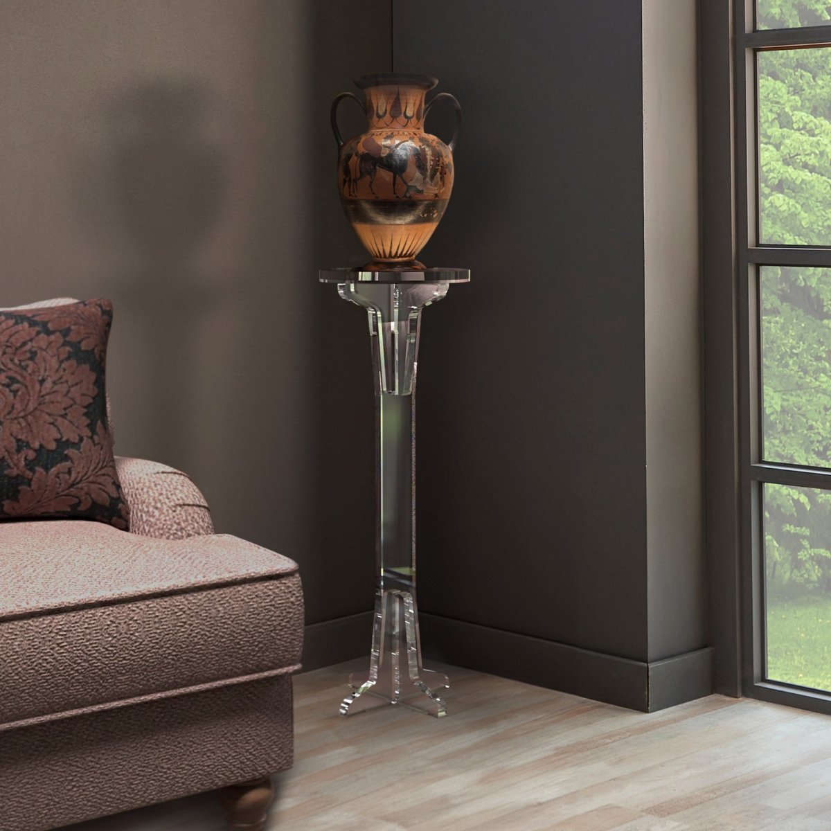 Divine Clear Acrylic Pedestal - Stauber Furnishings