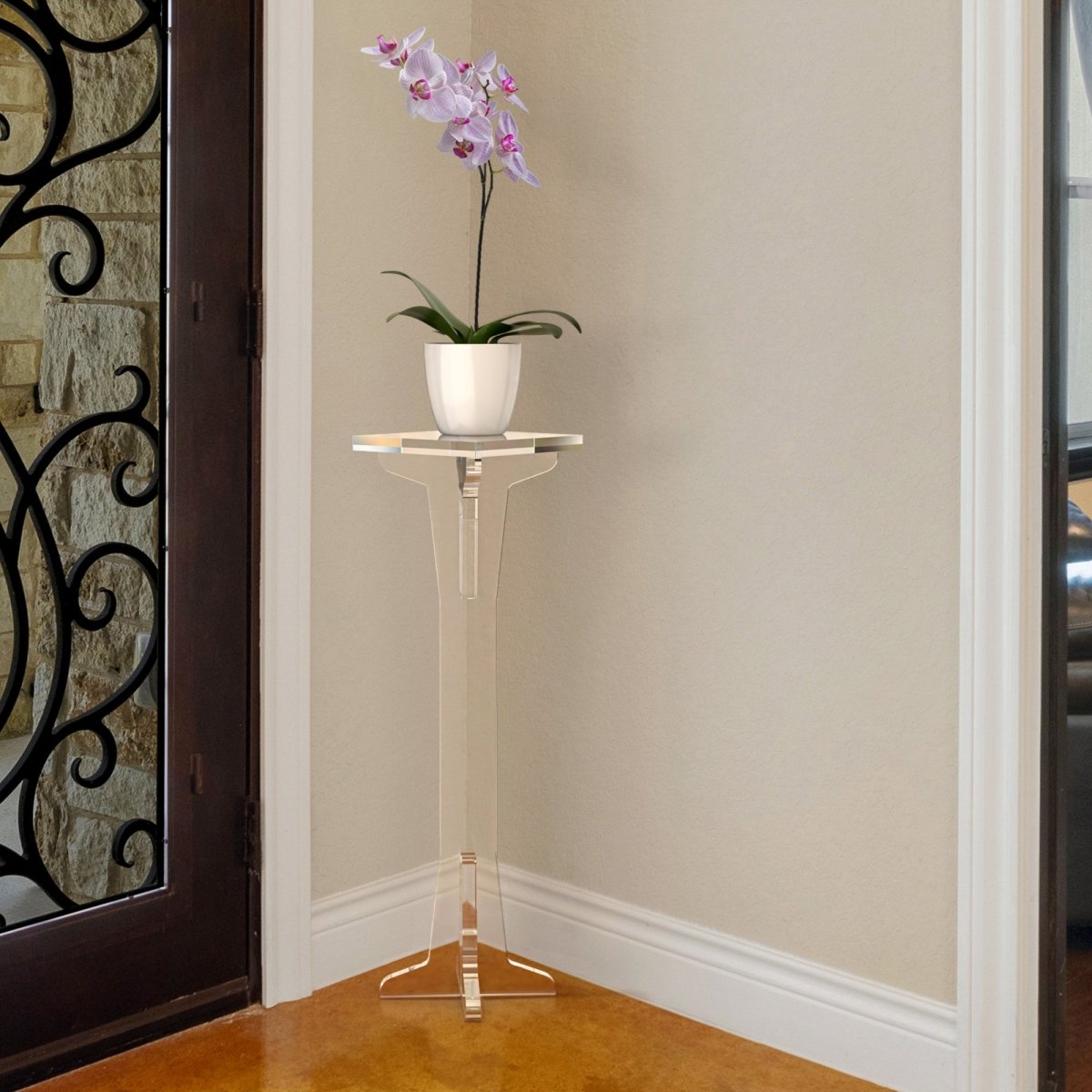 Divine Clear Acrylic Pedestal - Stauber Furnishings