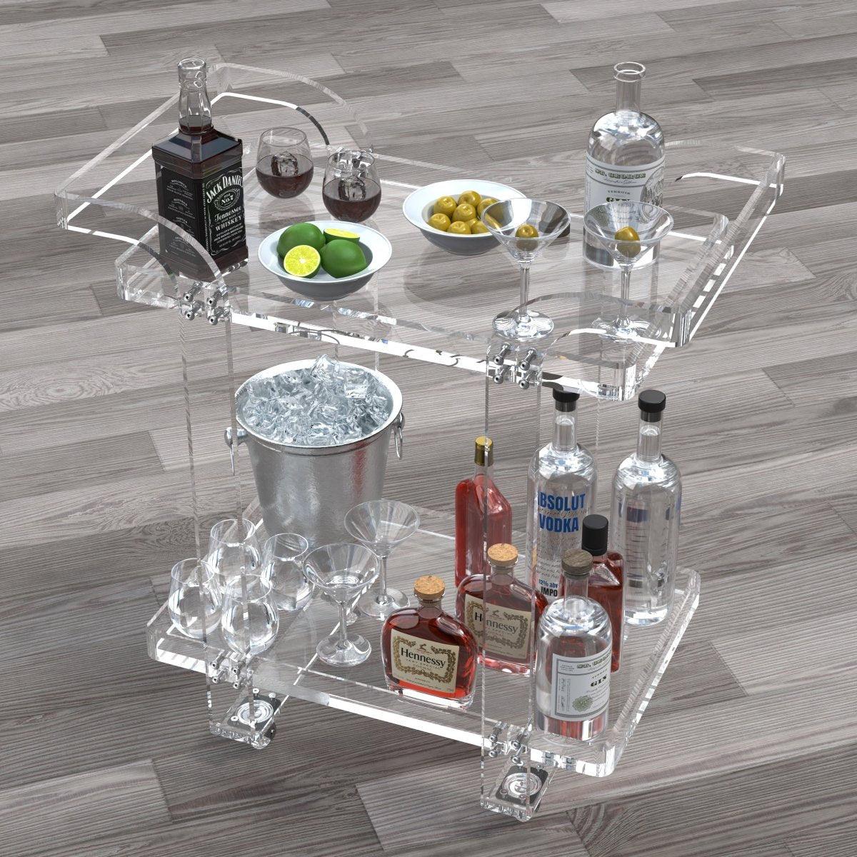Elixir Clear Bar Cart - Stauber Furnishings
