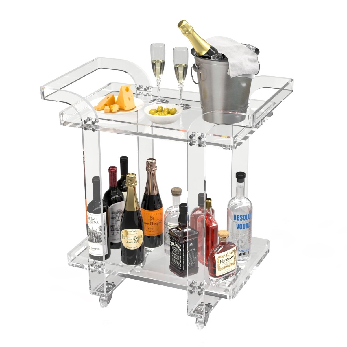 Elixir Clear Bar Cart - Stauber Furnishings