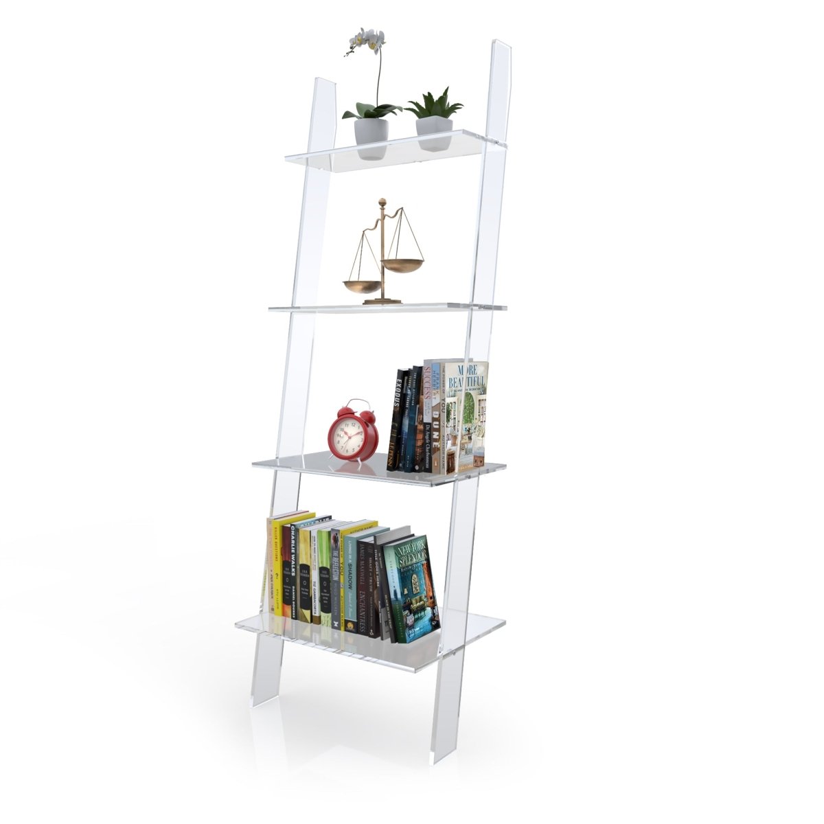 Essence Clear Ladder Bookshelf - Stauber Furnishings