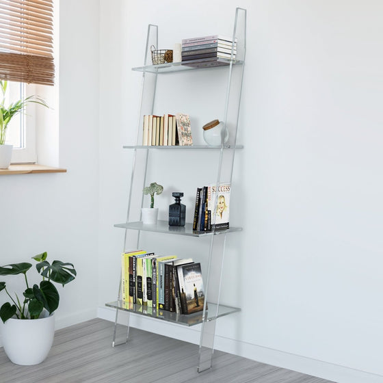 Essence Clear Ladder Bookshelf - Stauber Furnishings