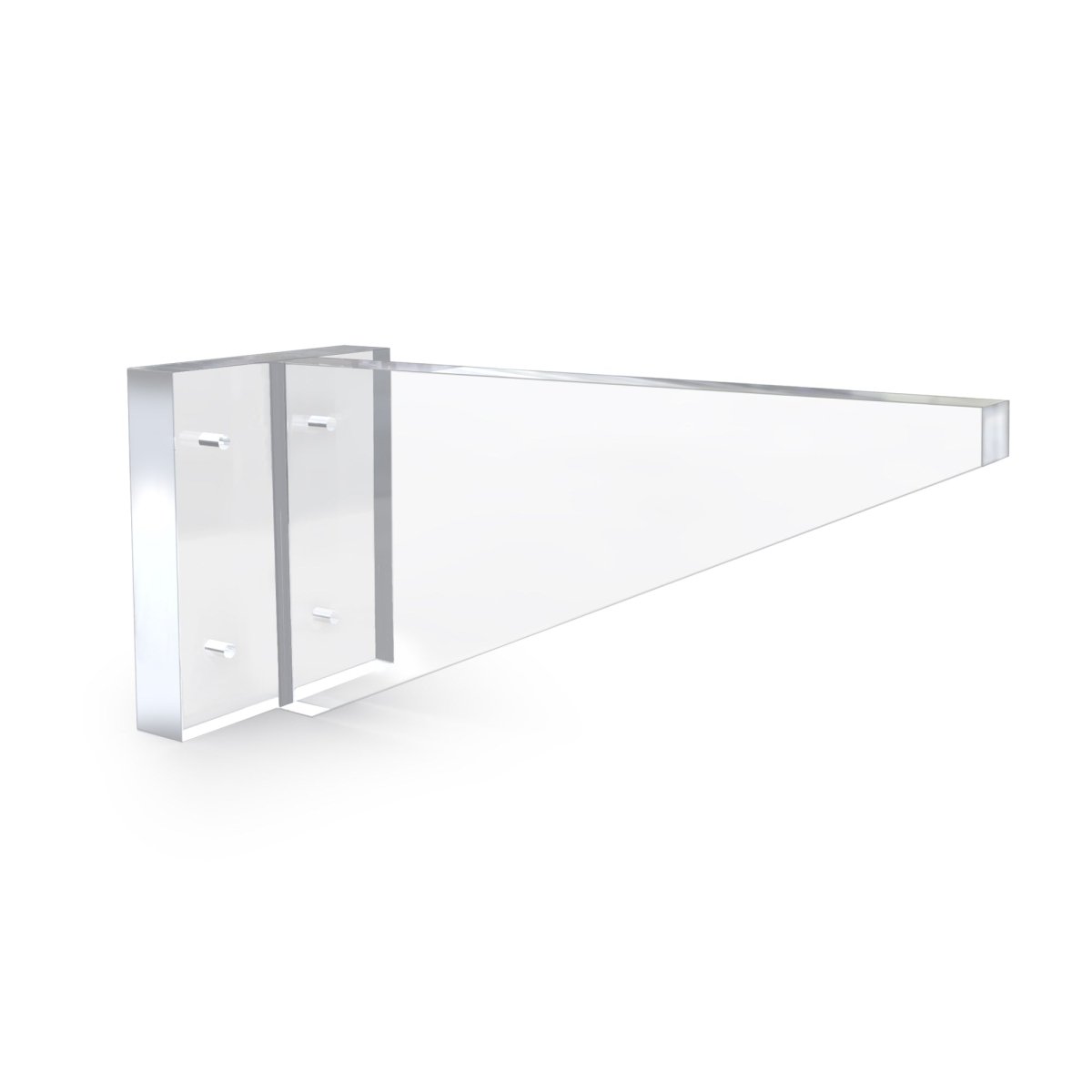 Heavy Duty Clear Shelf with Glacier Brackets - Stauber Furnishings