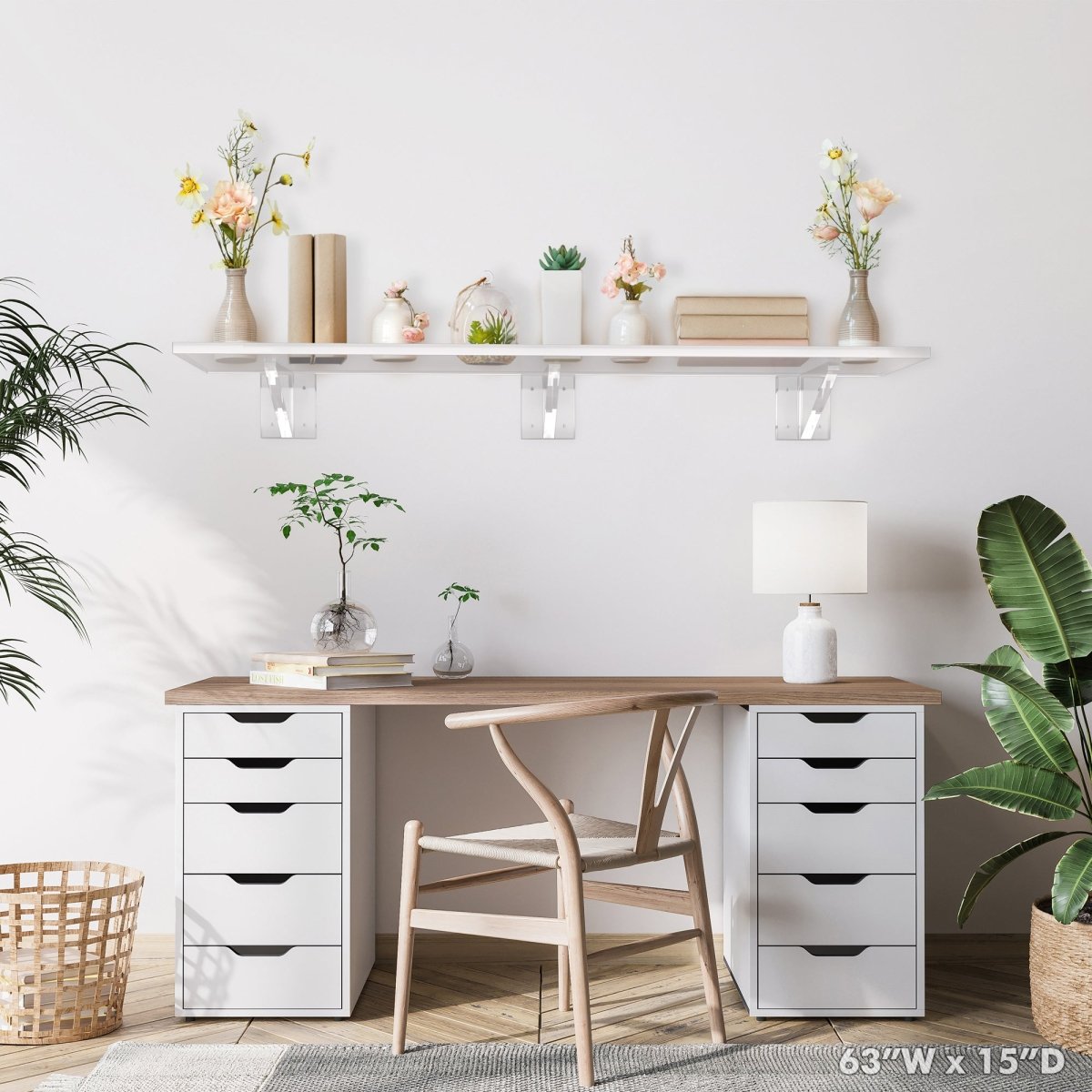 Heavy Duty Shelf with Glacier Brackets - Stauber Furnishings