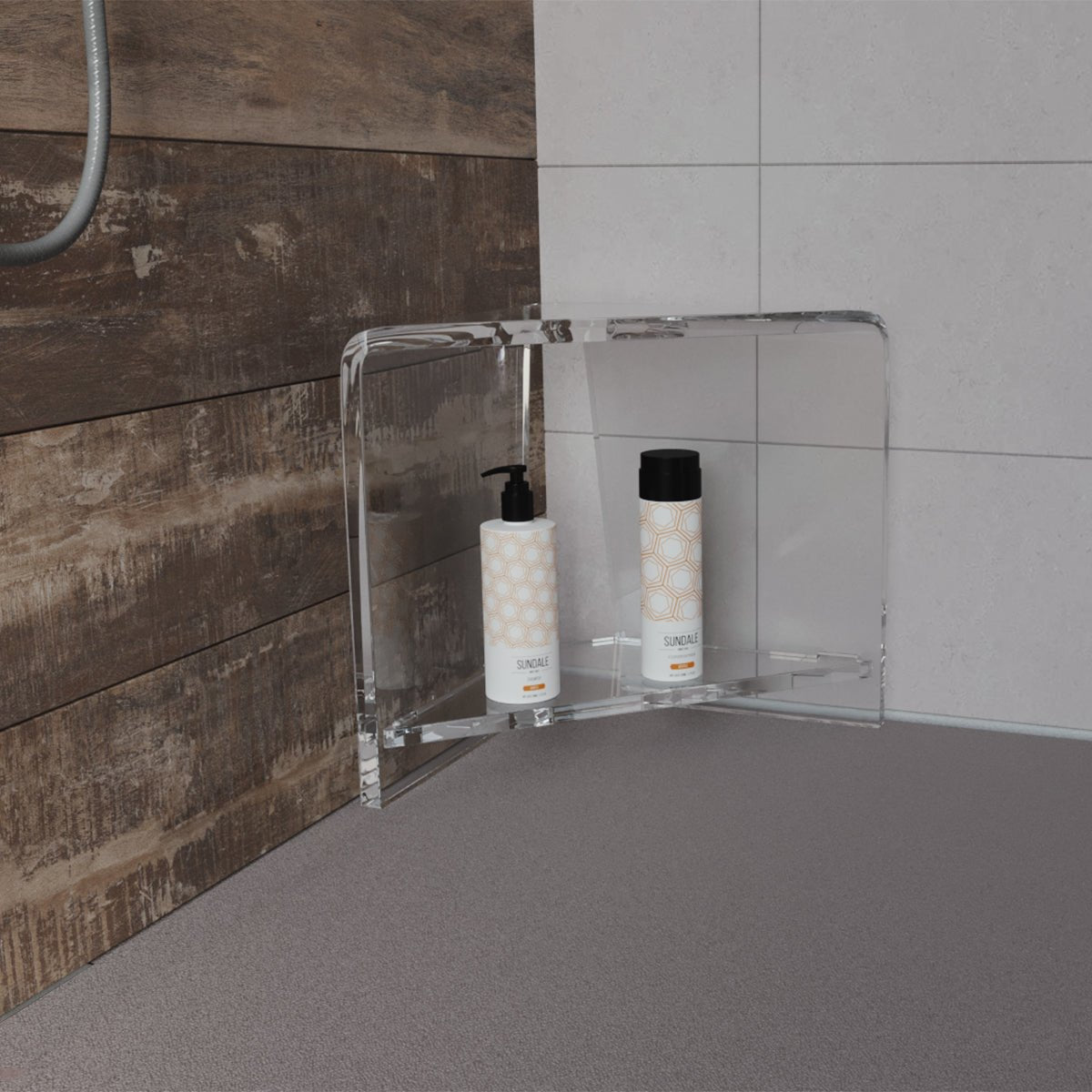 Shower Corner Stool with Shelf - Stauber Furnishings